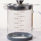 Glass Oil Pot With Strainer 1500ml Nestasia