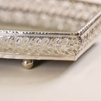 Luxury Mirror Tray Silver Set Of 3 Nestasia