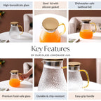 Glass Jug With Texture 1300ml Nestasia