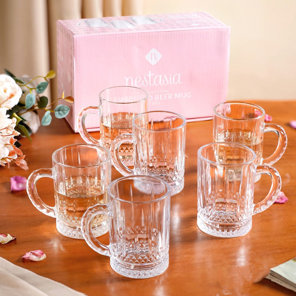 Glass Mug Set Of 6 200ml Nestasia