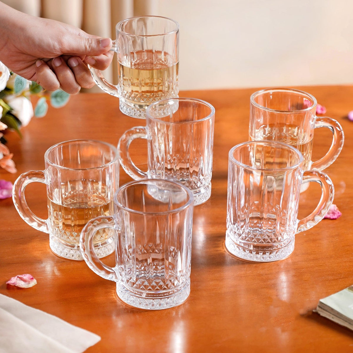 Glass Mug Set Of 6 200ml Nestasia