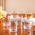 Diamond Embossed Glass Cup Set Of 6 200ml Nestasia