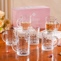 Diamond Embossed Glass Cup Set Of 6 200ml Nestasia