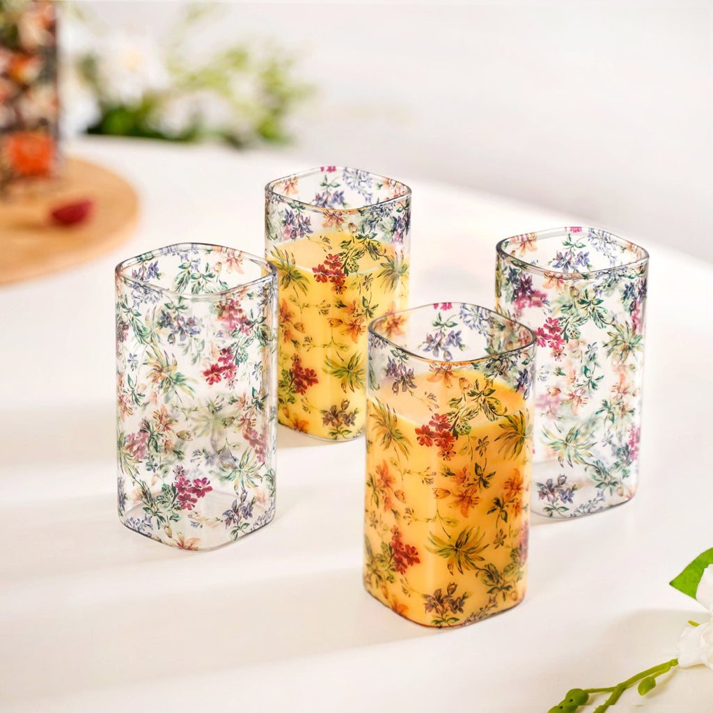 Springtime Borosilicate Cocktail Glassware Set Of 4 340ml Nestasia