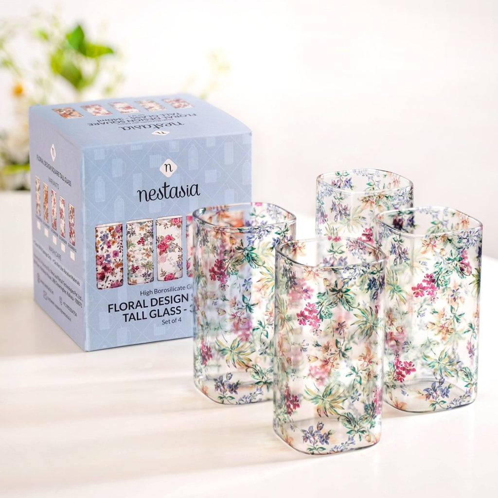 Springtime Borosilicate Cocktail Glassware Set Of 4 340ml Nestasia