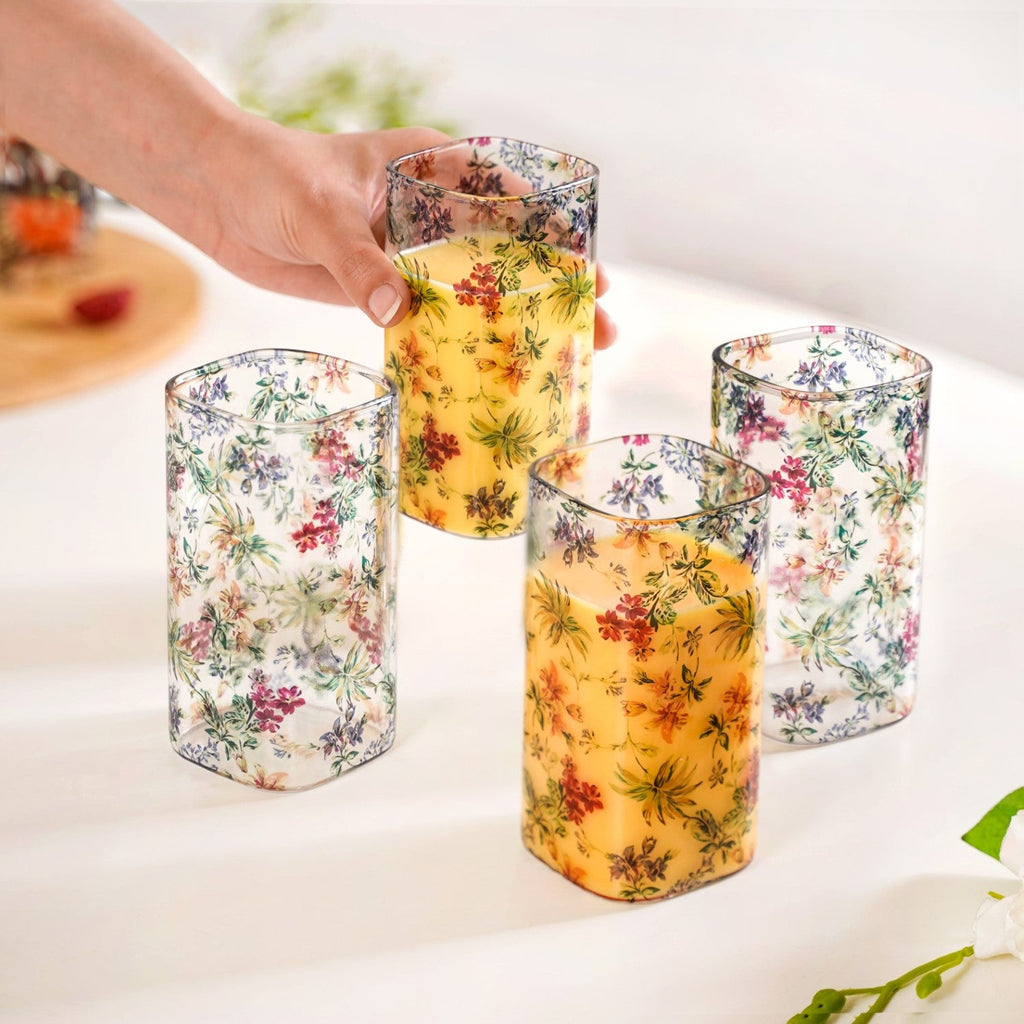 Springtime Borosilicate Cocktail Glassware Set Of 4 340ml Nestasia