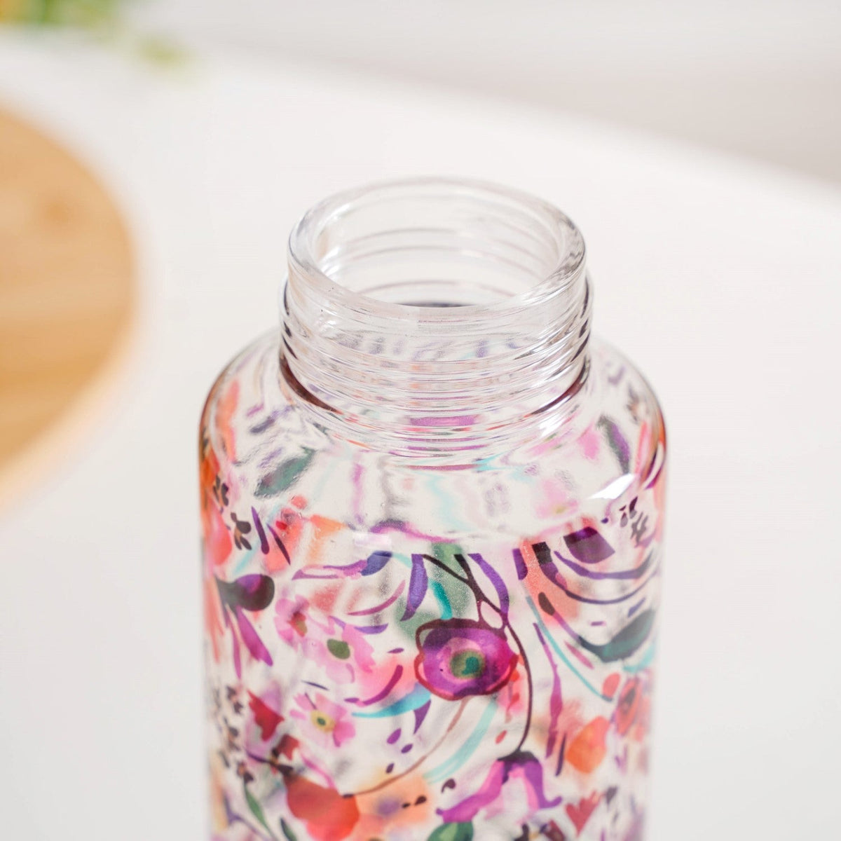 Wildflower Leakproof Glass Water Bottle 500ml Nestasia