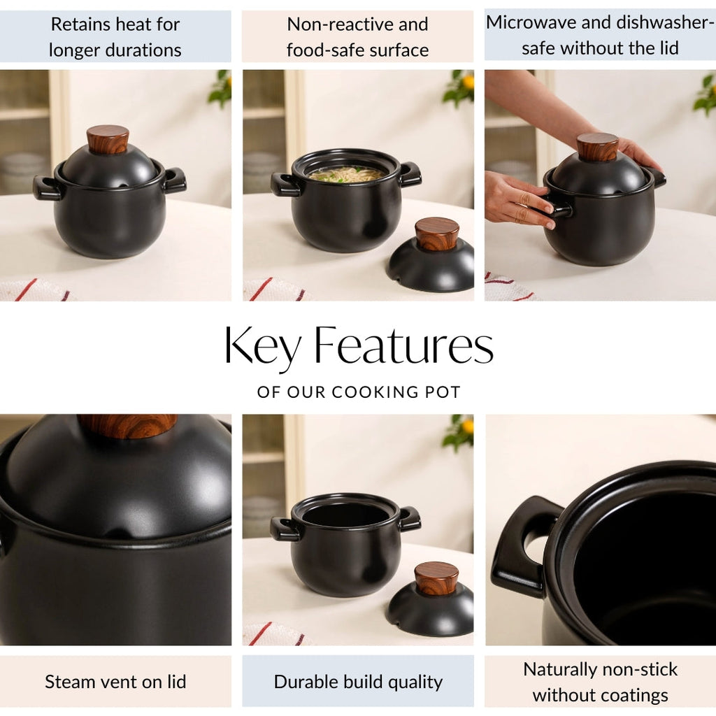 Claymist Chinese Style Ceramic Cooking Pot 1700ml Nestasia