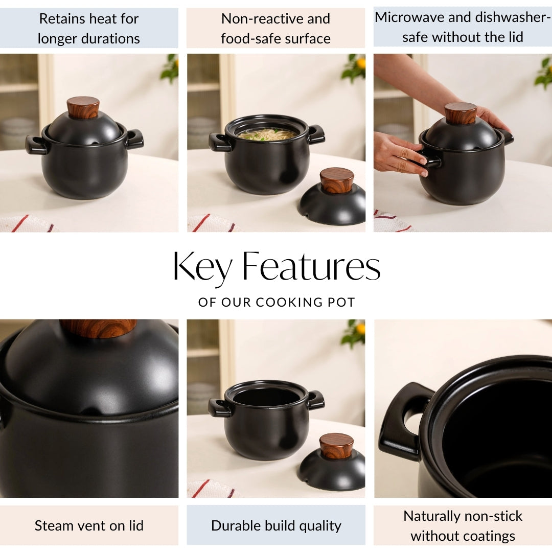 Claymist Chinese Style Ceramic Cooking Pot 1700ml Nestasia