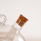 Round Reeded 2 in 1 Glass Oil Vinegar Dispenser Bottle Nestasia