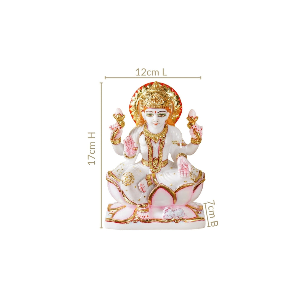 Goddess Laxmi On Lotus Idol 17x12cm Nestasia