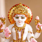 Goddess Laxmi On Lotus Idol 17x12cm Nestasia