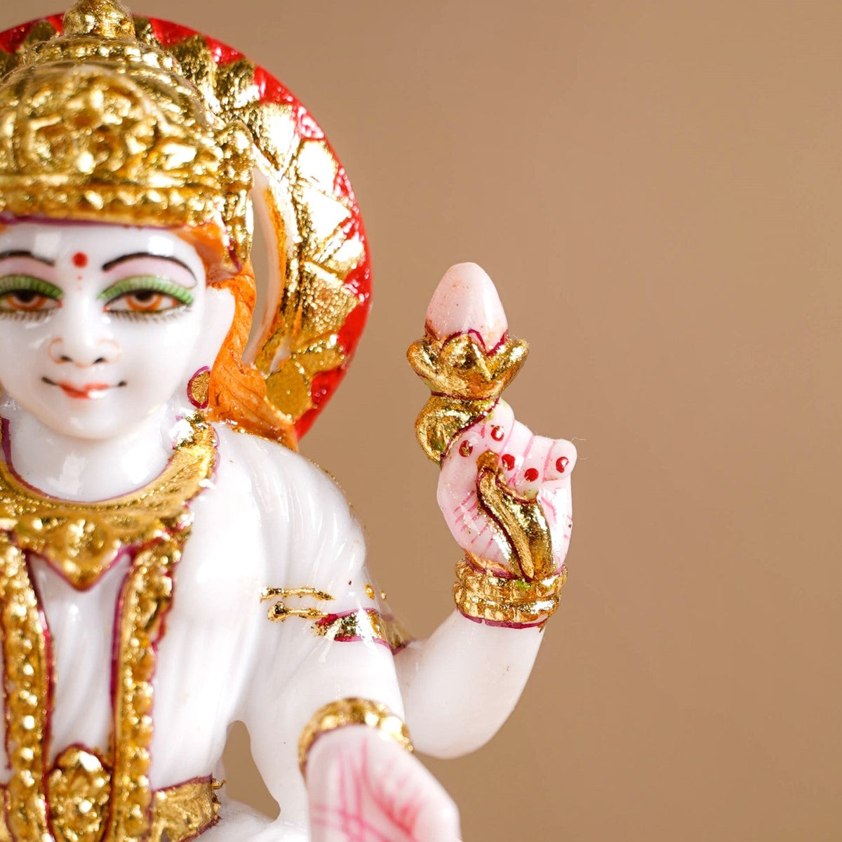 Goddess Laxmi On Lotus Idol 17x12cm Nestasia