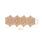 Floral Cutwork Table Runner Gold 90x35cm Nestasia