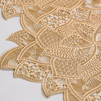 Floral Cutwork Table Runner Gold 90x35cm Nestasia