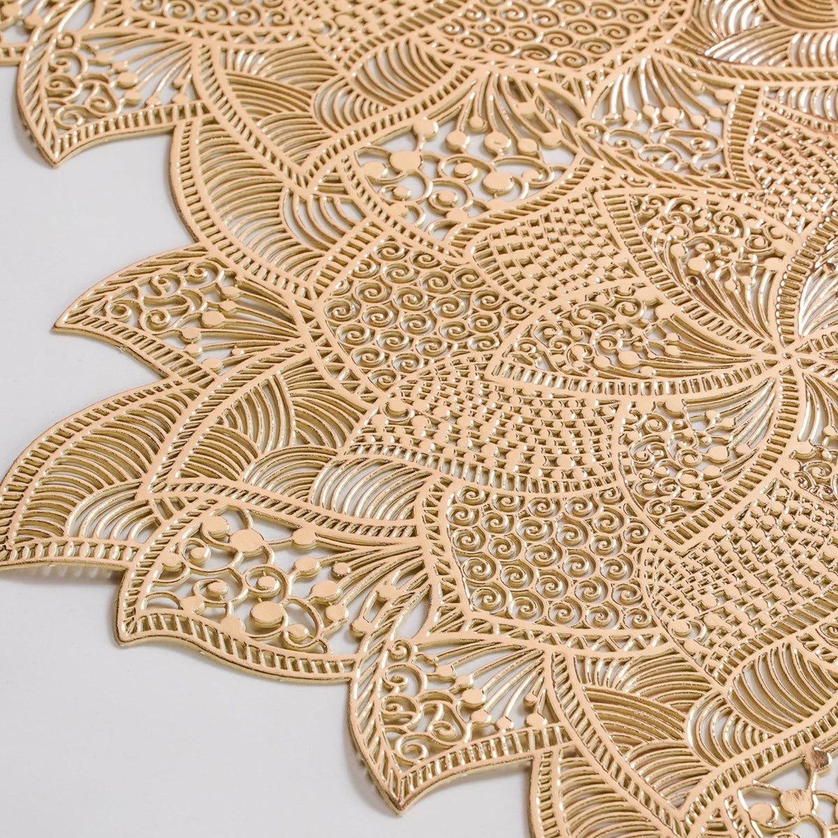 Floral Cutwork Table Runner Gold 90x35cm Nestasia