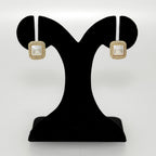Gold Framed Pearl Studs