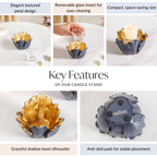 Gold Petal Candle Holder Nestasia