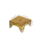 Gold Puja Chowki Small 16x16cm Nestasia
