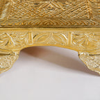 Gold Puja Chowki Small 16x16cm Nestasia