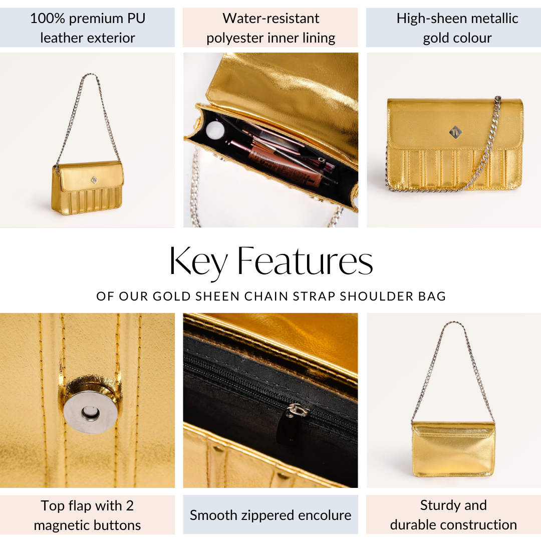 Gold Sheen Shoulder Bag Nestasia