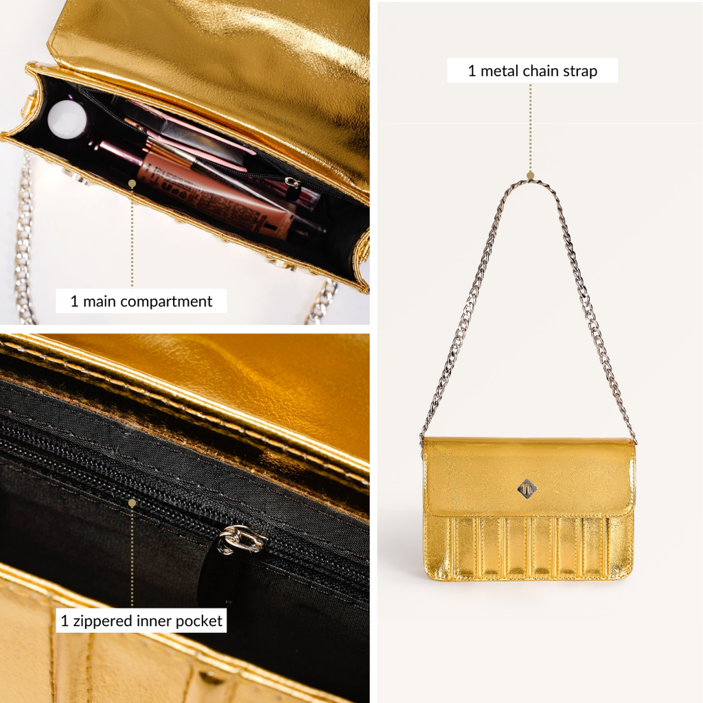 Gold Sheen Shoulder Bag Nestasia
