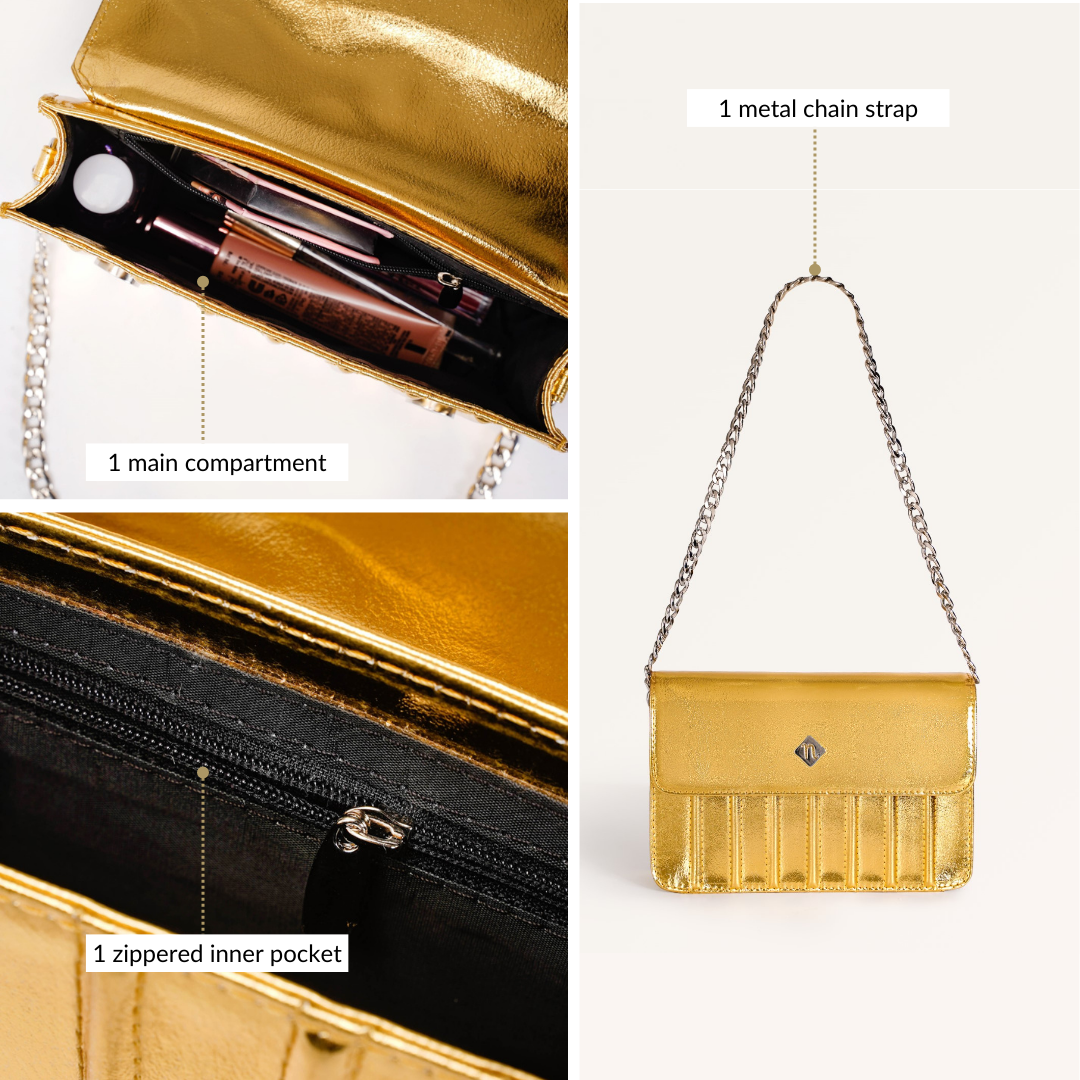 Gold Sheen Shoulder Bag Nestasia