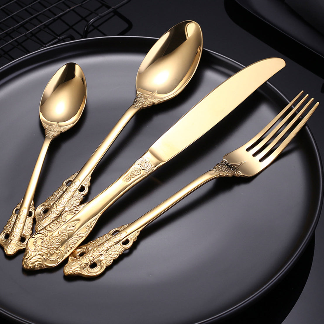 Gold Cutlery Set Nestasia