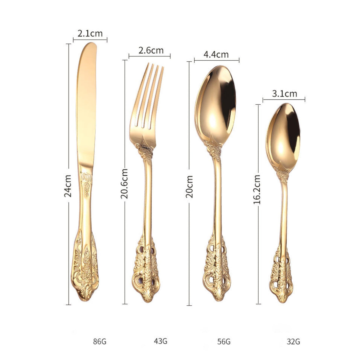 Gold Cutlery Set Nestasia