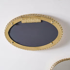 Set Of 3 Oval Metal Tray Gold Nestasia