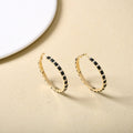 Gold And Black Lattice Hoop Earrings Nestasia