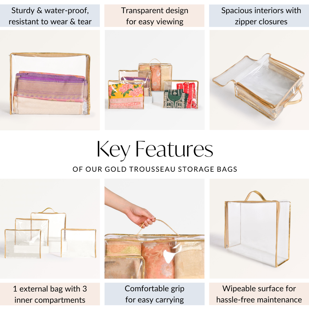 Gold Trousseau Storage Bags Nestasia