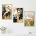 Horses Abstract Art Paintings, Painting For Wall Living Room, Set of 3 AXIII-25-HOR ArtX