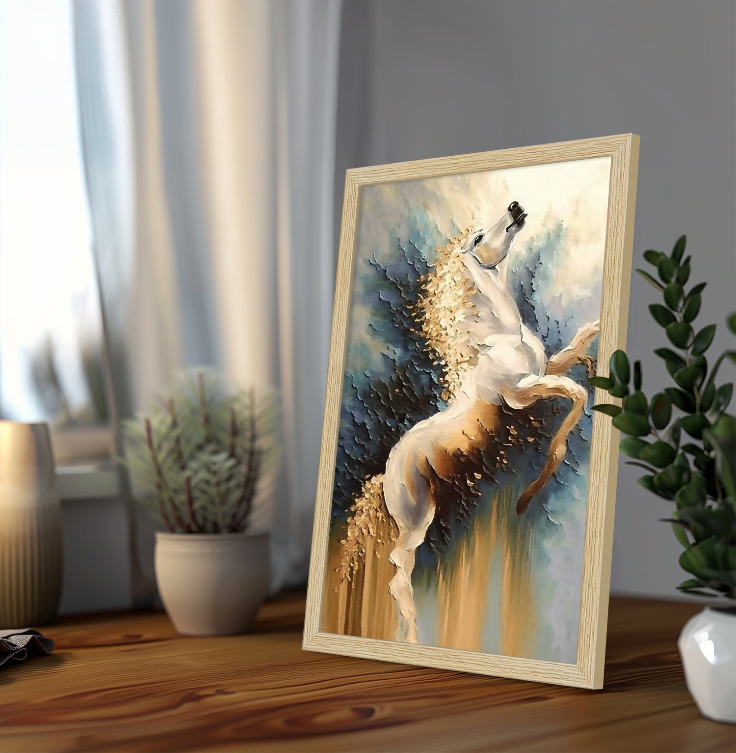 Horses Abstract Art Paintings, Painting For Wall Living Room, Set of 3 AXIII-25-HOR ArtX