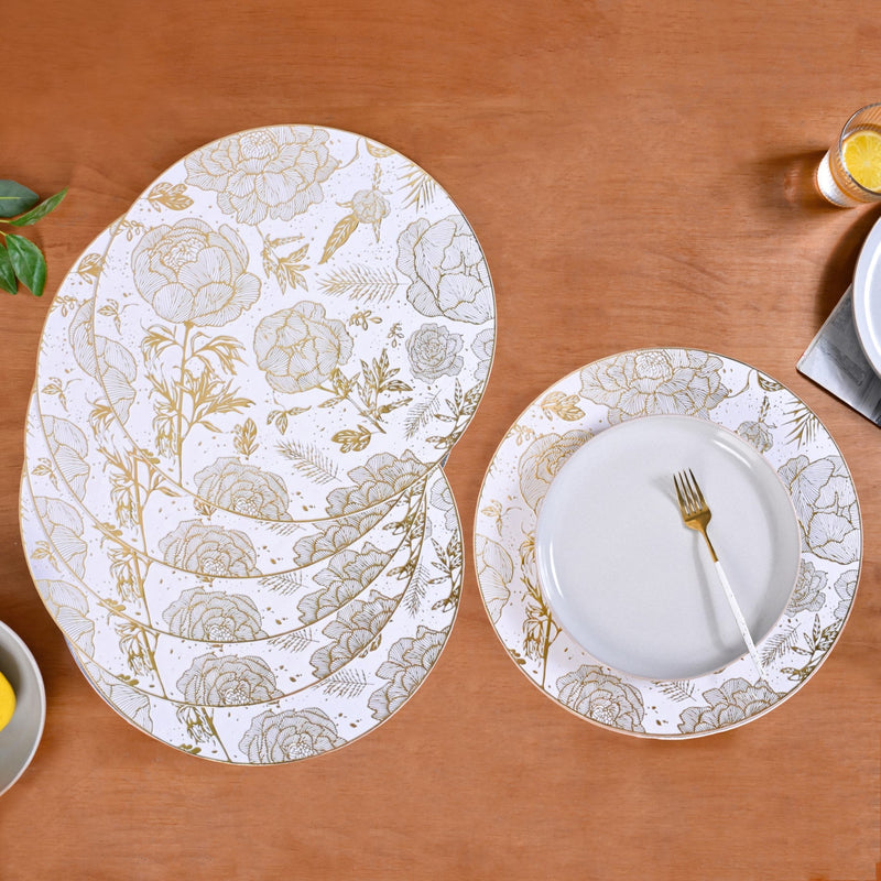 Golden Bloom Dinner Table Mat Set Of 6 Nestasia
