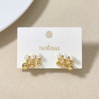Golden Charm Semi Dangle Earrings Nestasia