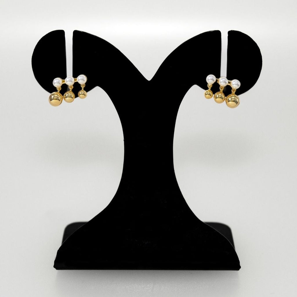 Golden Charm Semi Dangle Earrings Nestasia