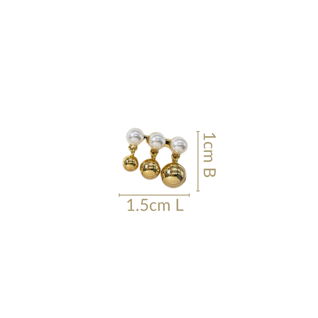 Golden Charm Semi Dangle Earrings Nestasia
