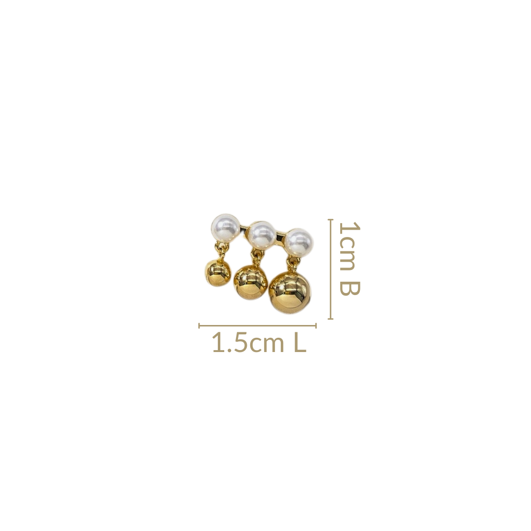 Golden Charm Semi Dangle Earrings Nestasia