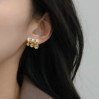 Golden Charm Semi Dangle Earrings Nestasia