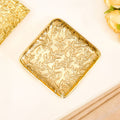 Golden Crest Floral Metal Decorative Tray Nestasia