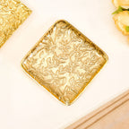 Golden Crest Floral Metal Decorative Tray Nestasia