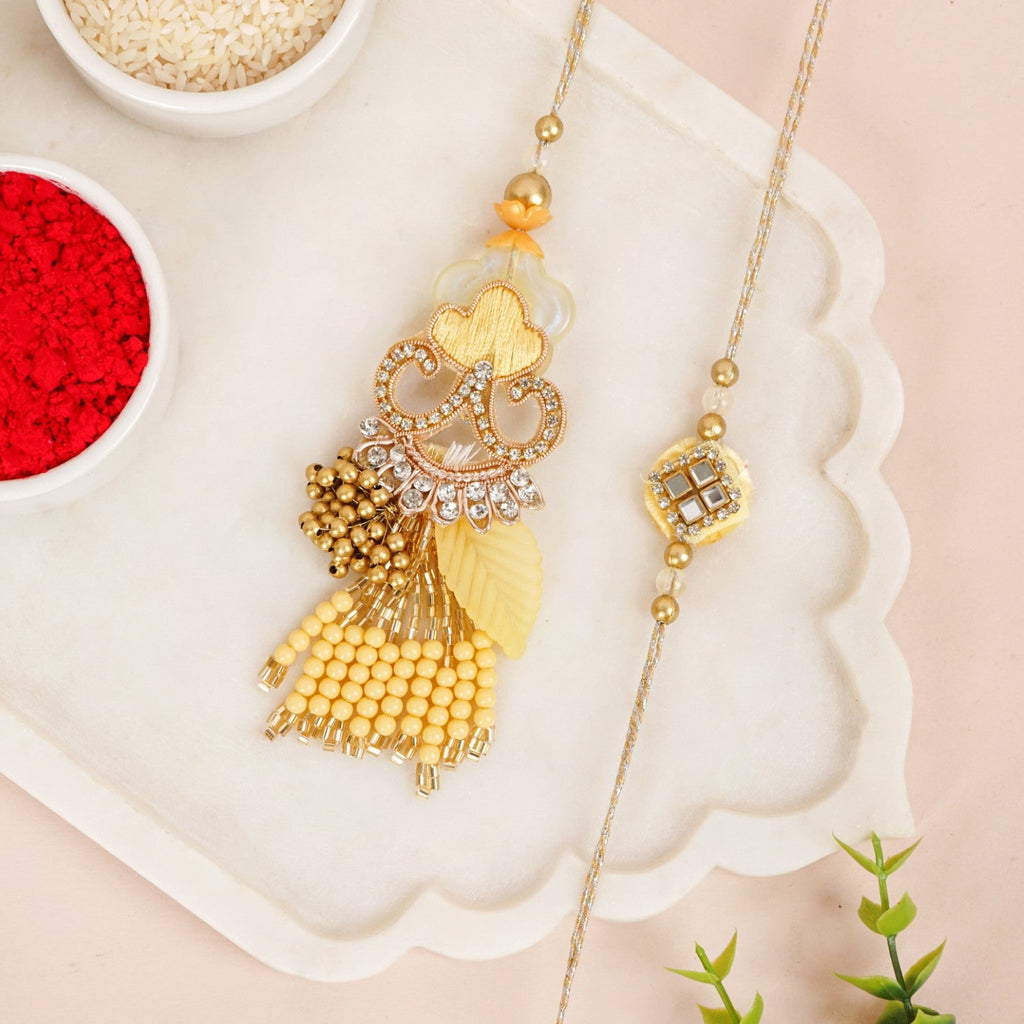 Golden Glow Rakhi Lumba Gift Set Nestasia