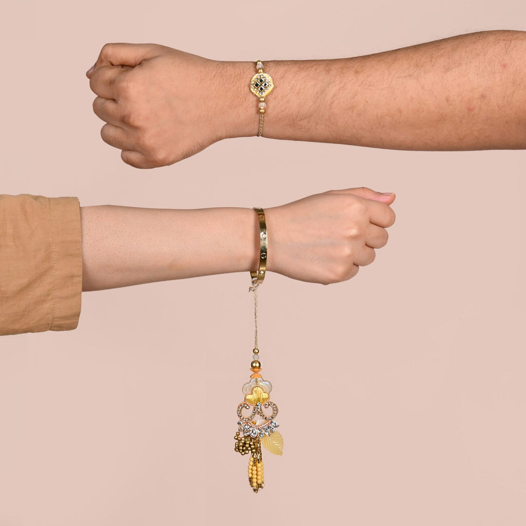 Golden Glow Rakhi Lumba Gift Set Nestasia