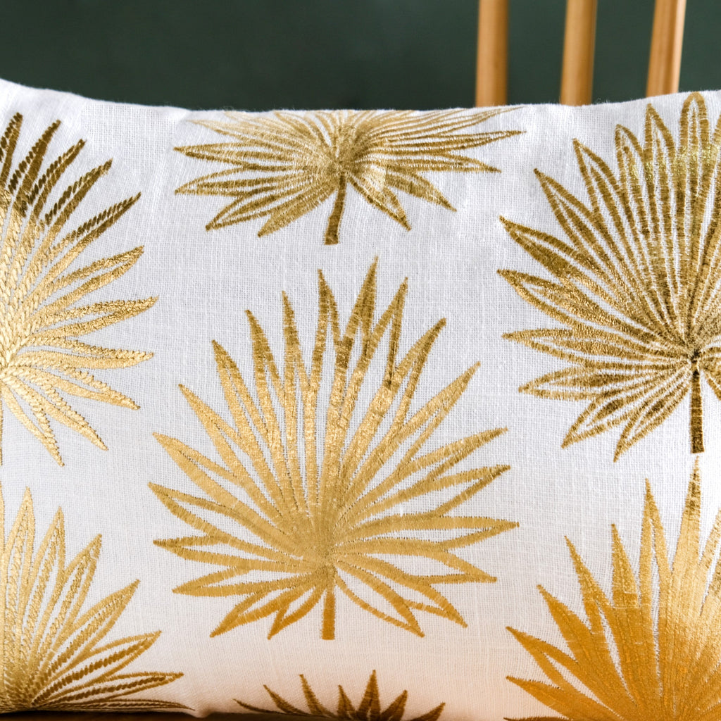Golden Grace Cotton Cushion Cover 50x36cm Nestasia