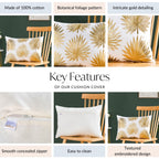 Golden Grace Cotton Cushion Cover 50x36cm Nestasia