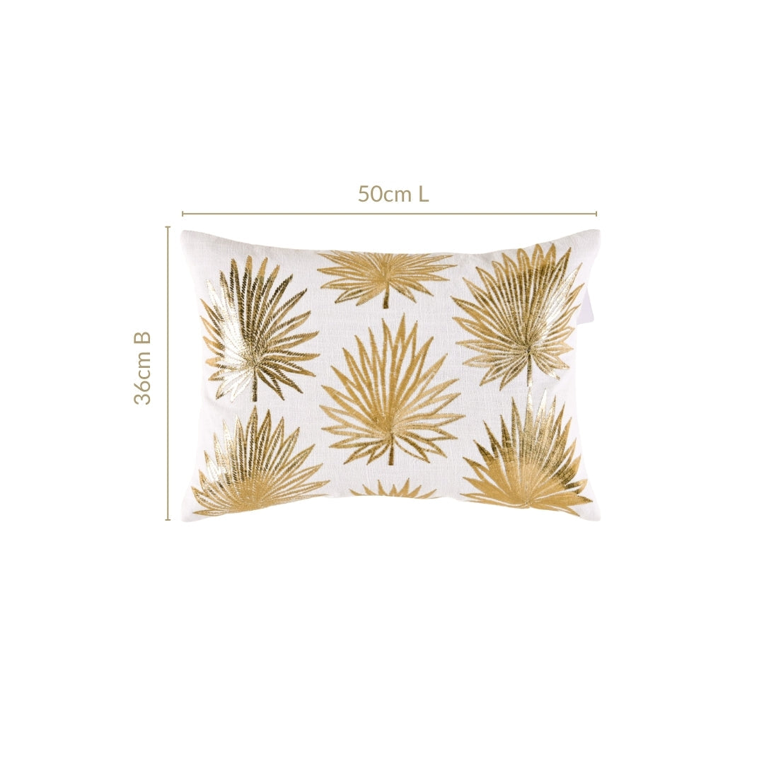 Golden Grace Cotton Cushion Cover 50x36cm Nestasia