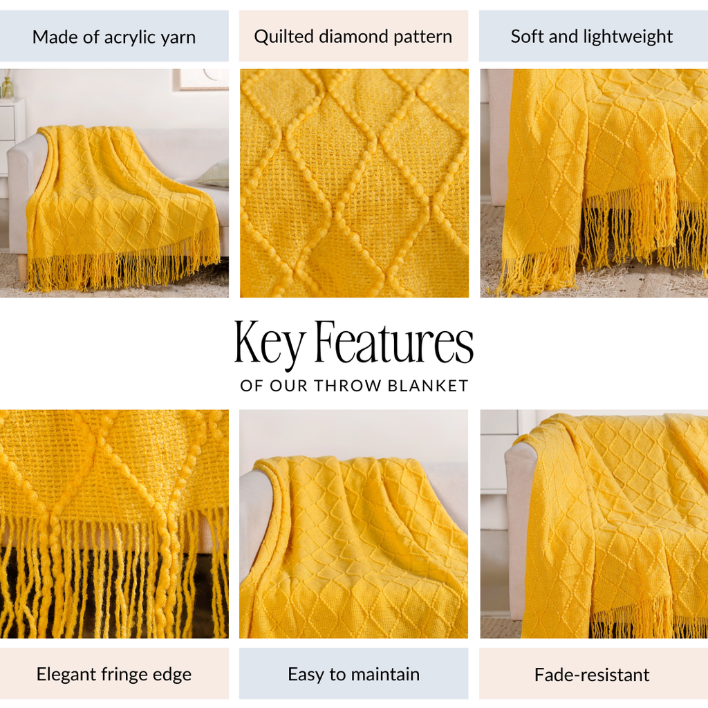 Sweet Corn Yellow Couch Throw Nestasia