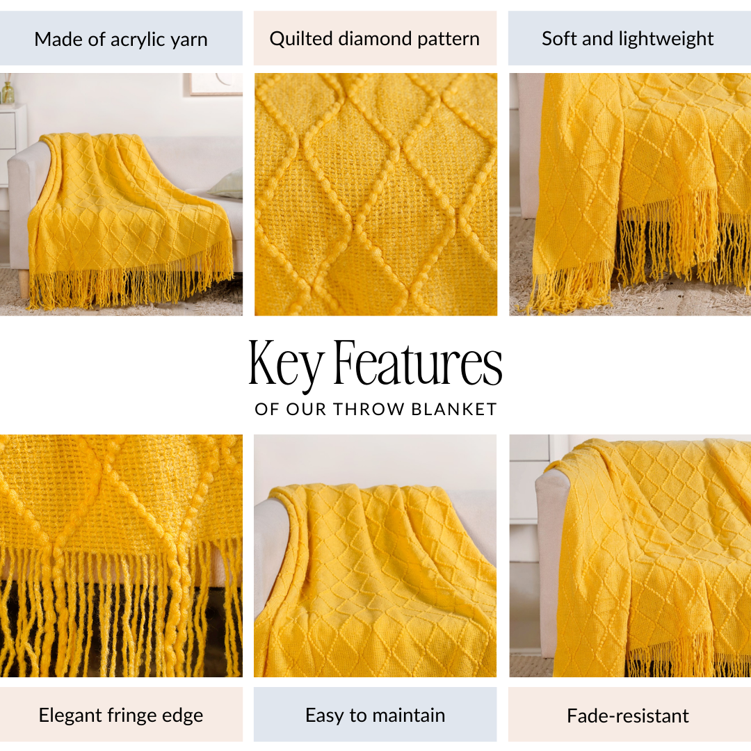 Sweet Corn Yellow Couch Throw Nestasia