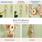 Golden Rings Dried Natural Flower Wall Hanging Nestasia
